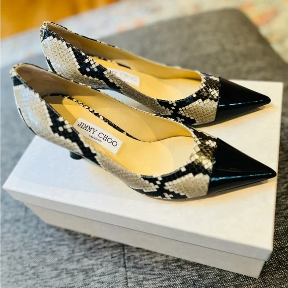 Jimmy Choo Rene 65 Snake print Size Heel size is approx